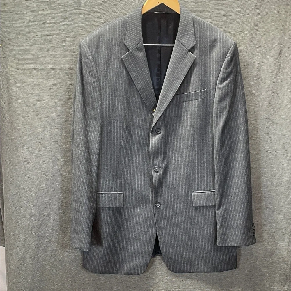 Banana Republic Gray Striped Wool Blazer